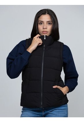Chaleco Negro De Cuello Alto Con Cierre De Cremallera Tommy Hilfiger