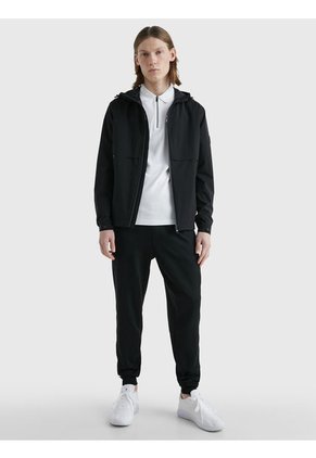 Chaqueta Th Protect Con Gorro Y Cierre Hombre Negro Tommy Hilfiger