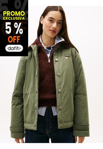 Chaqueta Verde Rompe Viento Con Logo Tommy Jeans Tommy Hilfiger