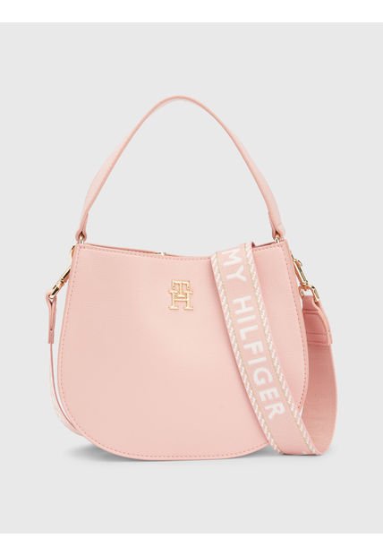 Bolso Pequeño Mediana Con Monograma Mujer Rosa Tommy Hilfiger