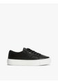 Tenis Negro De Cuero Granulada Con Plataforma Y Logo Tommy Hilfiger de Tommy Hilfiger
