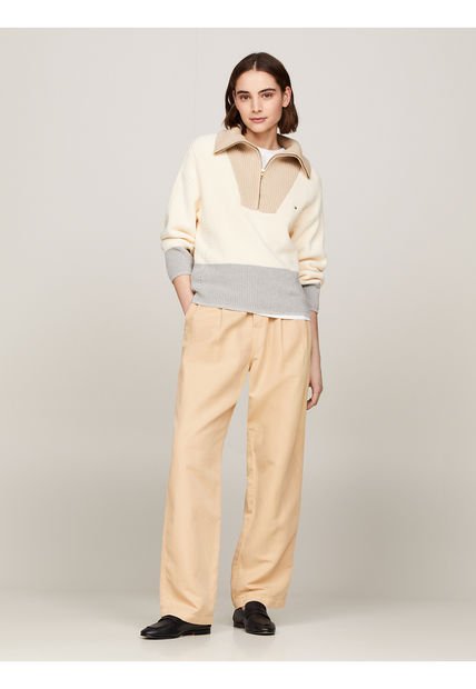 Saco Multicolor Tejido Amplio De Media Cremallera Tommy Hilfiger