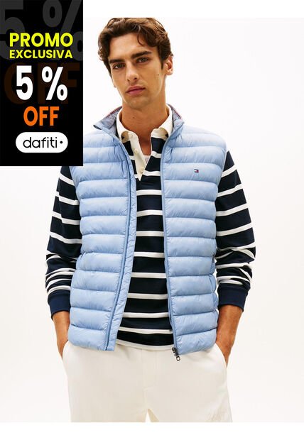 Chaleco Azul Plegable En Tejido Que Repele El Agua Tommy Hilfiger
