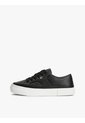 Tenis Negro De Cuero Granulada Con Plataforma Y Logo Tommy Hilfiger de Tommy Hilfiger