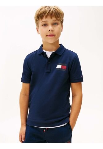 Polo Azul Con Bandera Bordada En El Pecho Tommy Hilfiger Tommy Hilfiger