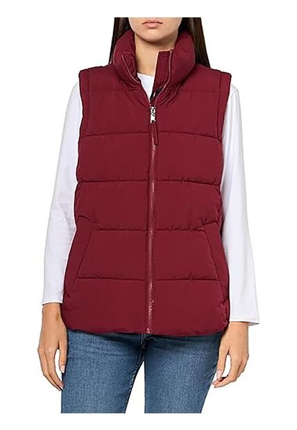 Chaleco Rojo De Cuello Alto Con Cierre De Cremallera  Tommy Hilfiger