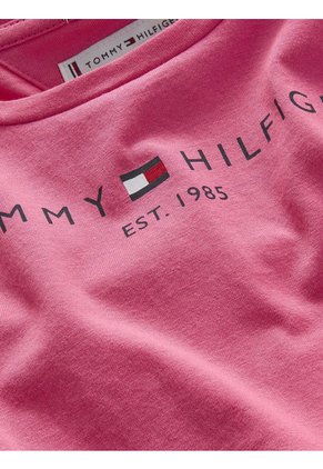 Camiseta Niña Essential De Algodón Orgánico Rosa Tommy Hilfiger