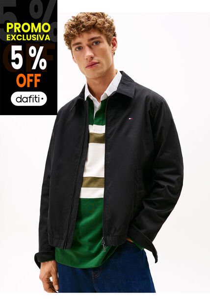 Rompe Negro Viento Clasica Ivy Con Logo Tommy Hilfiger