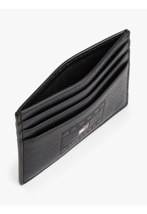 Tarjetero Negro De Cuero De Estilo Casual Tommy Hilfiger