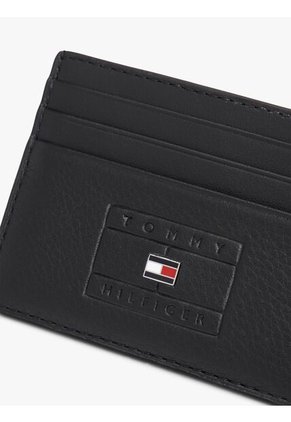 Tarjetero Negro De Cuero De Estilo Casual Tommy Hilfiger