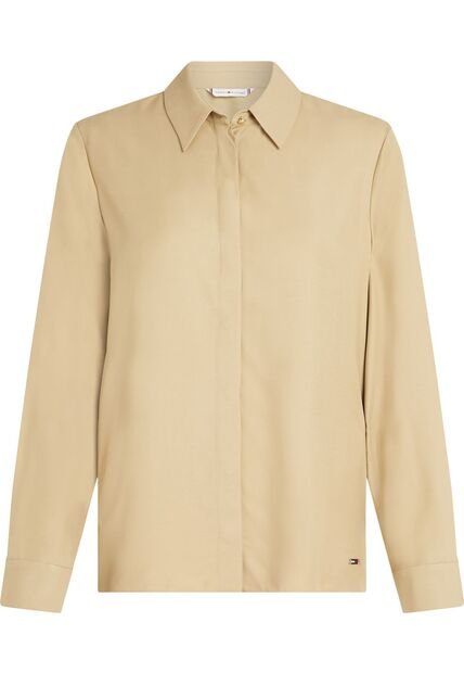 Camisa Naranja De Corte Amplio Y Tapeta Oculta Tommy Hilfiger