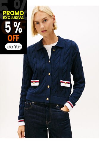 Cárdigan Azul Con Botones Dorados Tommy Hilfiger Tommy Hilfiger