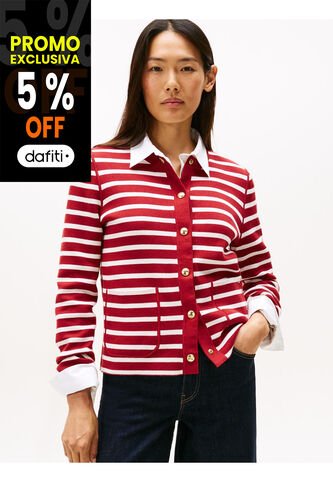 Cárdigan Rojo Con Diseño De Rayas Tommy Hilfiger Tommy Hilfiger