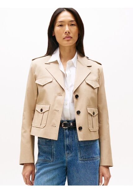 Chaqueta Beige De Estilo Militar Tommy Hilfiger