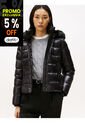 Chaqueta Negra Brillante Con Capota Y Plumón Tommy Hilfiger de Tommy Hilfiger
