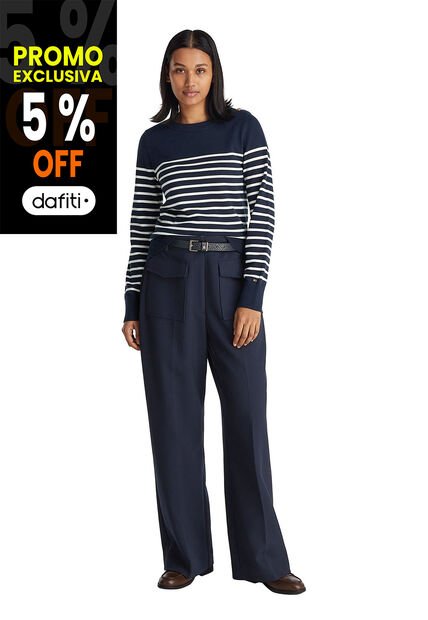 Saco Azul Oscuro De Cuello Redondo Con Botones Dorados Tommy Hilfiger