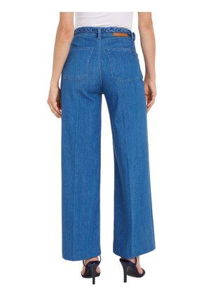 Jeans Anchos De Talle Alto Con Cinturón Mujer  Tommy Hilfiger