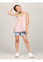 Camiseta Niña Rosada Global Stripe De Tirantes Cruzados Tommy Hilfiger de Tommy Hilfiger