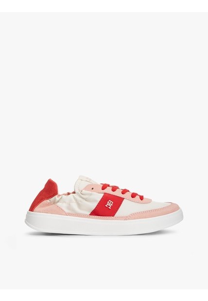 Tenis Rojo Deportivas De Ante Con Elástico Trasero Tommy Hilfiger