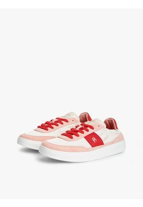Tenis Rojo Deportivas De Ante Con Elástico Trasero Tommy Hilfiger