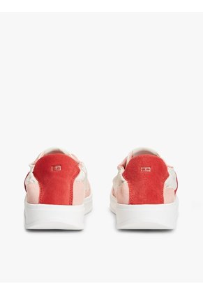 Tenis Rojo Deportivas De Ante Con Elástico Trasero Tommy Hilfiger