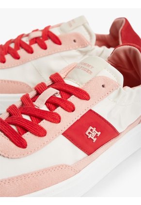 Tenis Rojo Deportivas De Ante Con Elástico Trasero Tommy Hilfiger