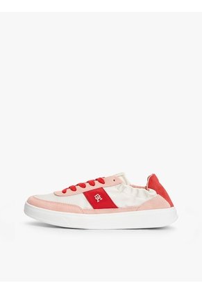 Tenis Rojo Deportivas De Ante Con Elástico Trasero Tommy Hilfiger