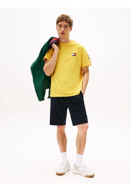 Camiseta Amarilla Amplia Hilfiger Con Logo Trasero Tommy Hilfiger