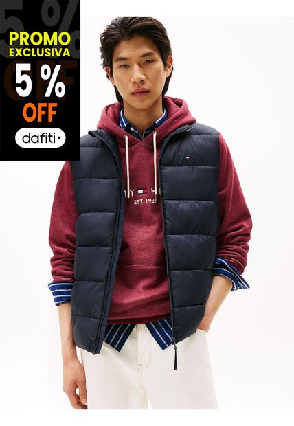 Chaleco Azul De Cuello Alto Acolchado Tommy Hilfiger