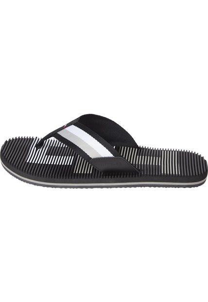 Sandalias Con Logo Bordado Hombre Negro Tommy Hilfiger