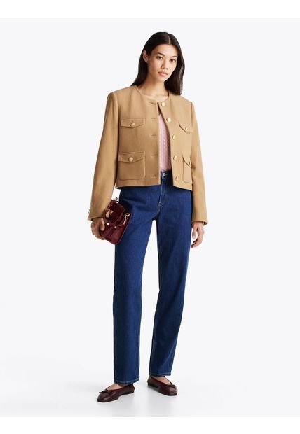 Jeans Azul Oscuro De Pierna Recta Con Talle Medio Tommy Hilfiger