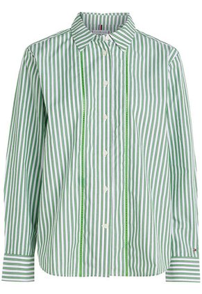 Camisa A Rayas De Corte Regular Mujer Verde Tommy Hilfiger