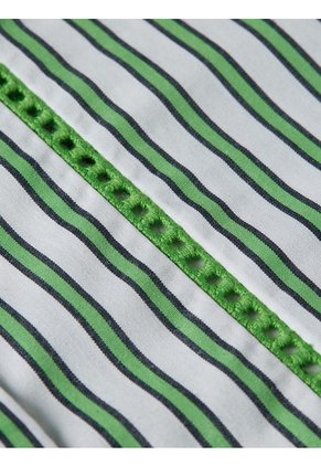 Camisa A Rayas De Corte Regular Mujer Verde Tommy Hilfiger