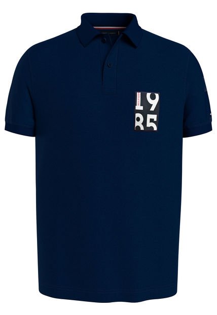 Polo De Corte Regular Con Logo 1985 Hombre Azul Tommy Hilfiger