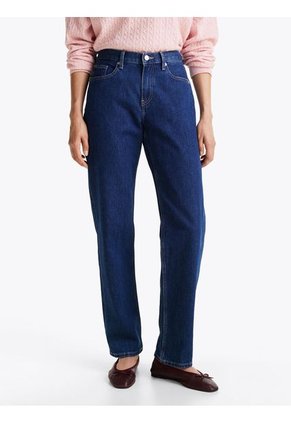 Jeans Azul Oscuro De Pierna Recta Con Talle Medio Tommy Hilfiger