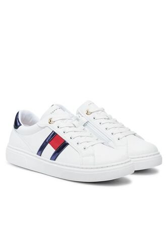 Tenis Blanco De Corte Bajo Con Cordones Tommy Hilfiger Tommy Hilfiger