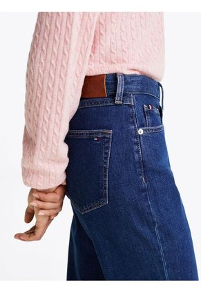Jeans Azul Oscuro De Pierna Recta Con Talle Medio Tommy Hilfiger
