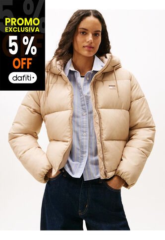 Chaqueta Café Acolchada De Ripstop Con Capota Tommy Jeans Tommy Hilfiger