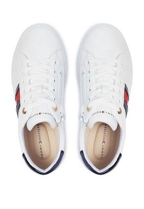 Tenis Blanco De Corte Bajo Con Cordones Tommy Hilfiger