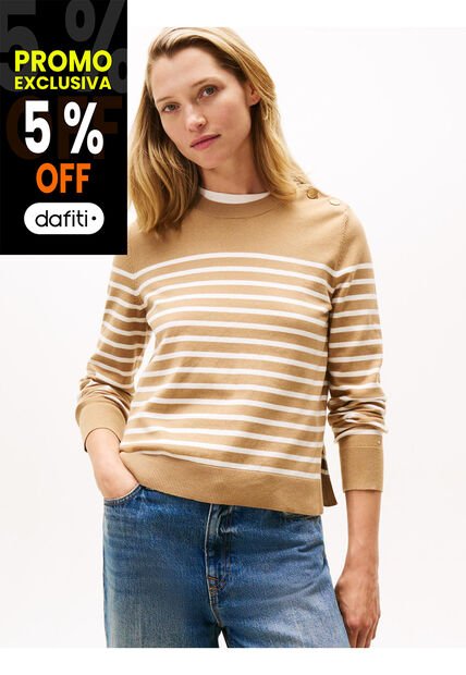 Saco Beige Con Botones Dorados Tommy Hilfiger