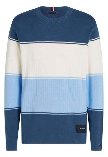 Saco Azul Color Block De Corte Amplio Tommy Hilfiger