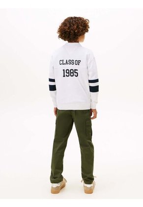 Polo Blanco Varsity De Manga Larga Con Aplicación Tommy Hilfiger