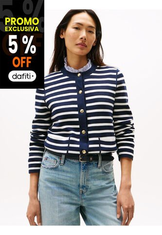 Cárdigan Azul Con Diseño De Rayas Tommy Hilfiger Tommy Hilfiger