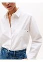 Camisa Blanca De Popelín Con Puños Ajustables Tommy Hilfiger de Tommy Hilfiger