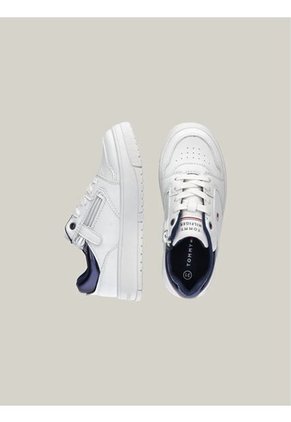Tenis Blanco De Corte Bajo Con Velcro Tommy Hilfiger