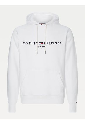 Suéter Blanco Con Gorro Y Logo Bordado Tommy Hilfiger