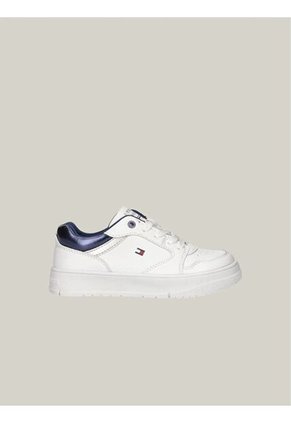 Tenis Blanco De Corte Bajo Con Velcro Tommy Hilfiger