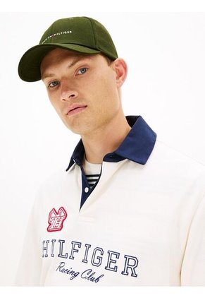 Gorra Verde De Sarga Con Logo Bordado Tommy Hilfiger
