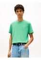Camiseta Verde De Corte Regular Con Logo Bordado Tommy Jeans de Tommy Hilfiger