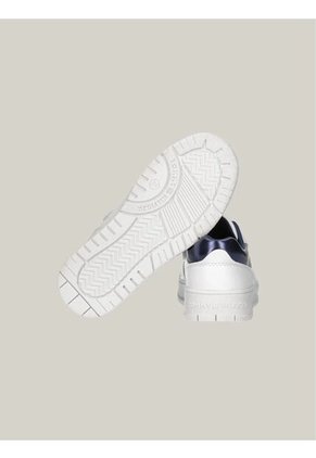 Tenis Blanco De Corte Bajo Con Velcro Tommy Hilfiger